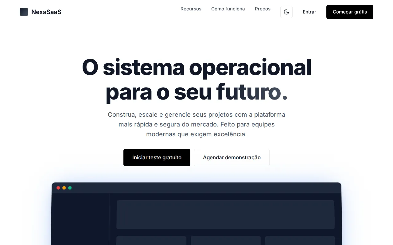 Prévia da SaaS Landing Page